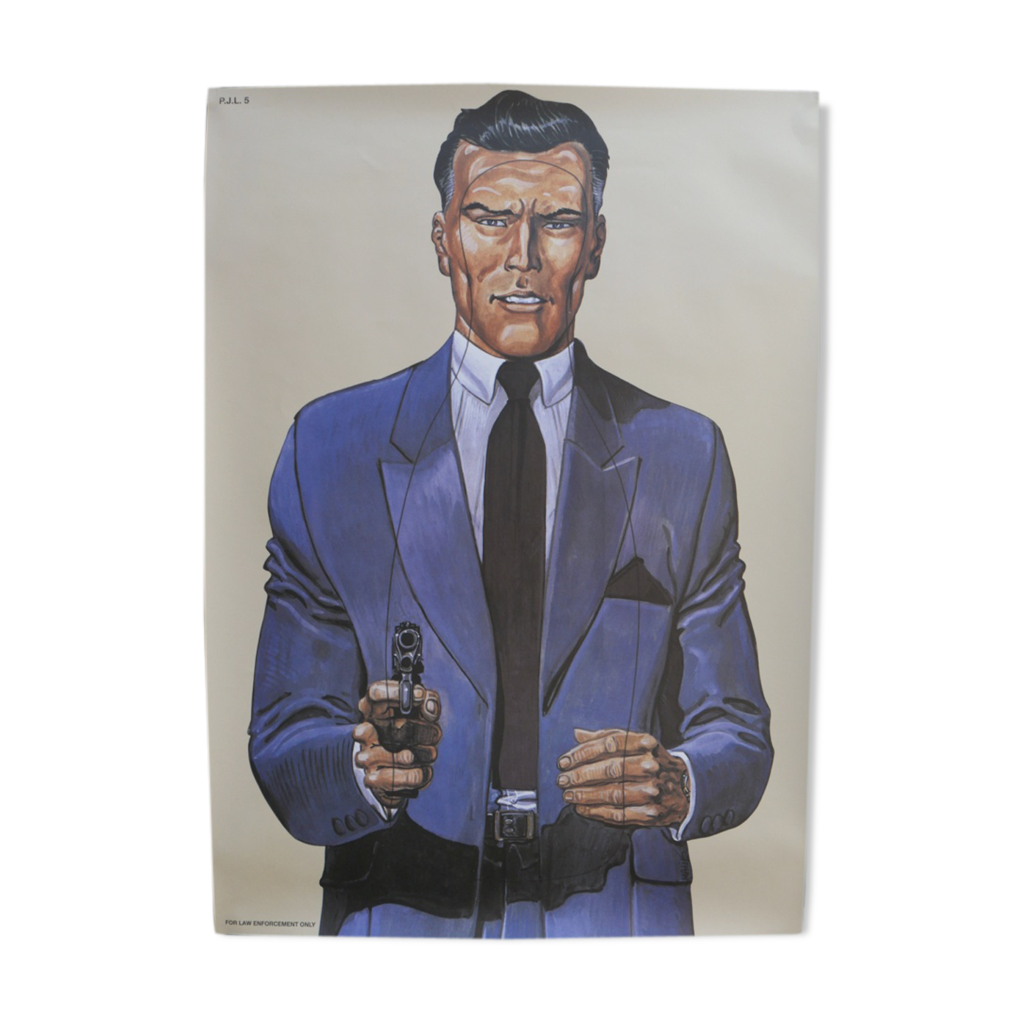 Affiche poster cible silhouette gangster police