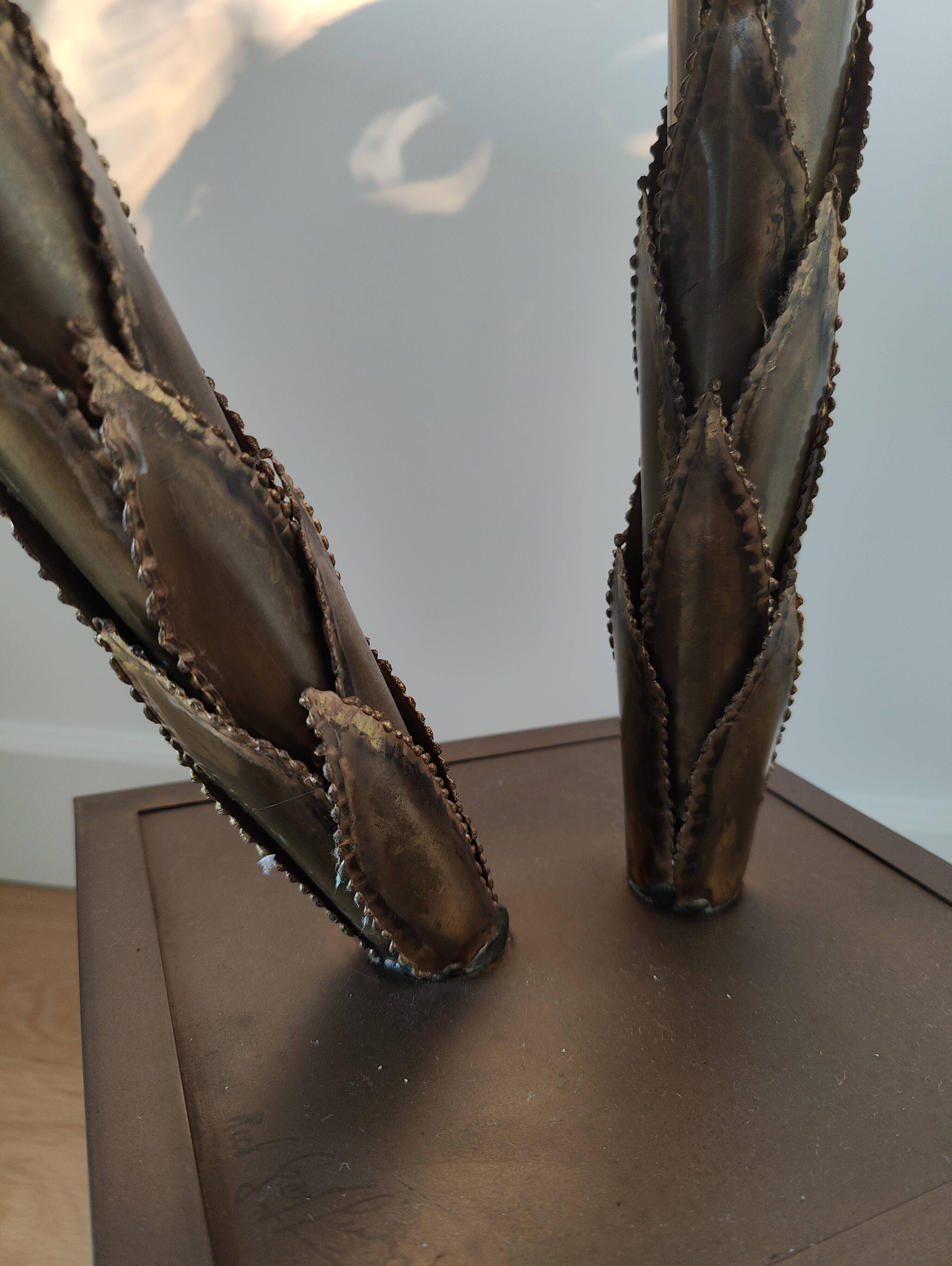 Paire de lampadaires en palmier Maison Jansen, années 1970