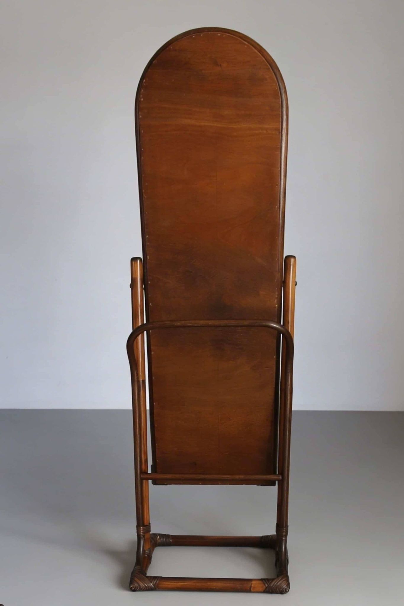 Vintage rattan full-length mirror, 1960s-70s.