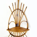 Rattan corner shelf