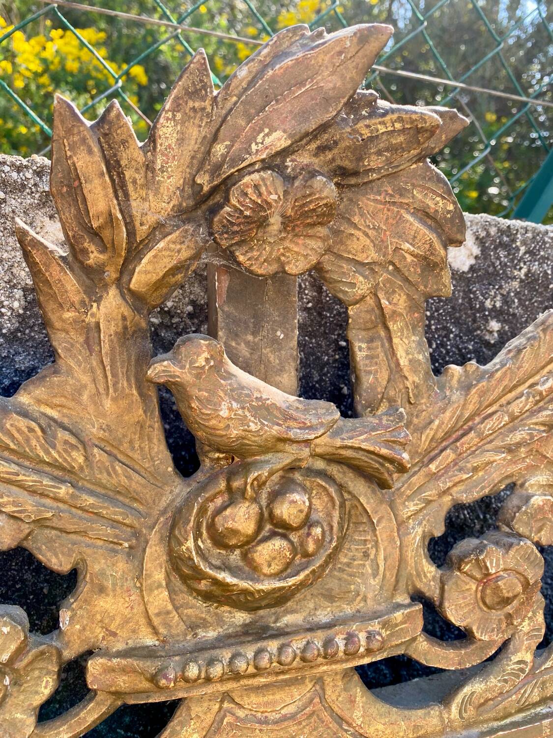 Miroir ancien bois doré