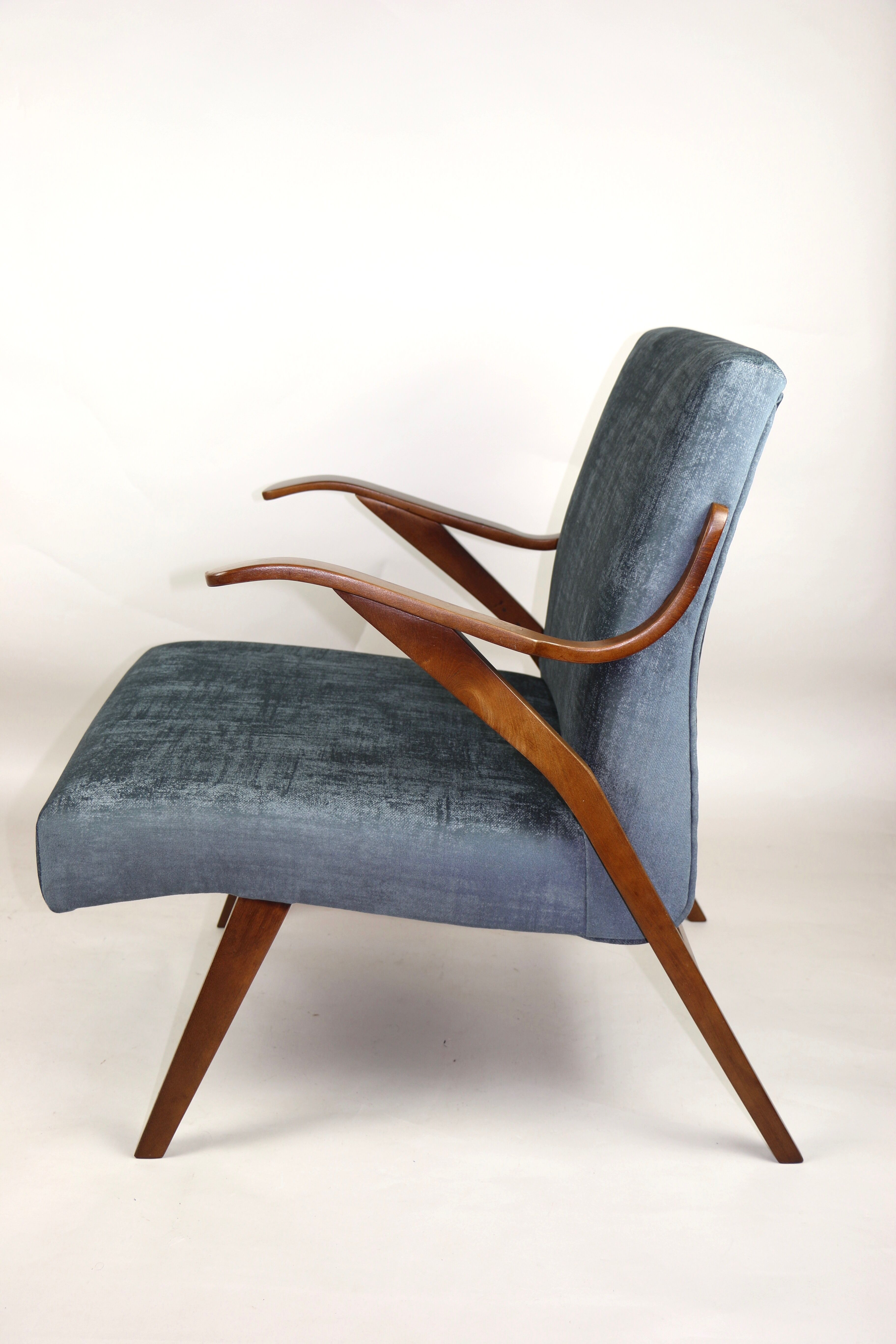Czech Vintage Grey Chameleon Armchair, 1970s