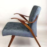 Czech Vintage Grey Chameleon Armchair, 1970s