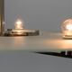 Lustre nickelé fonctionnaliste à 6 flammes, années 1930