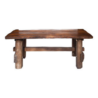 Table de ferme ancienne en bois, art populaire, déco intérieur