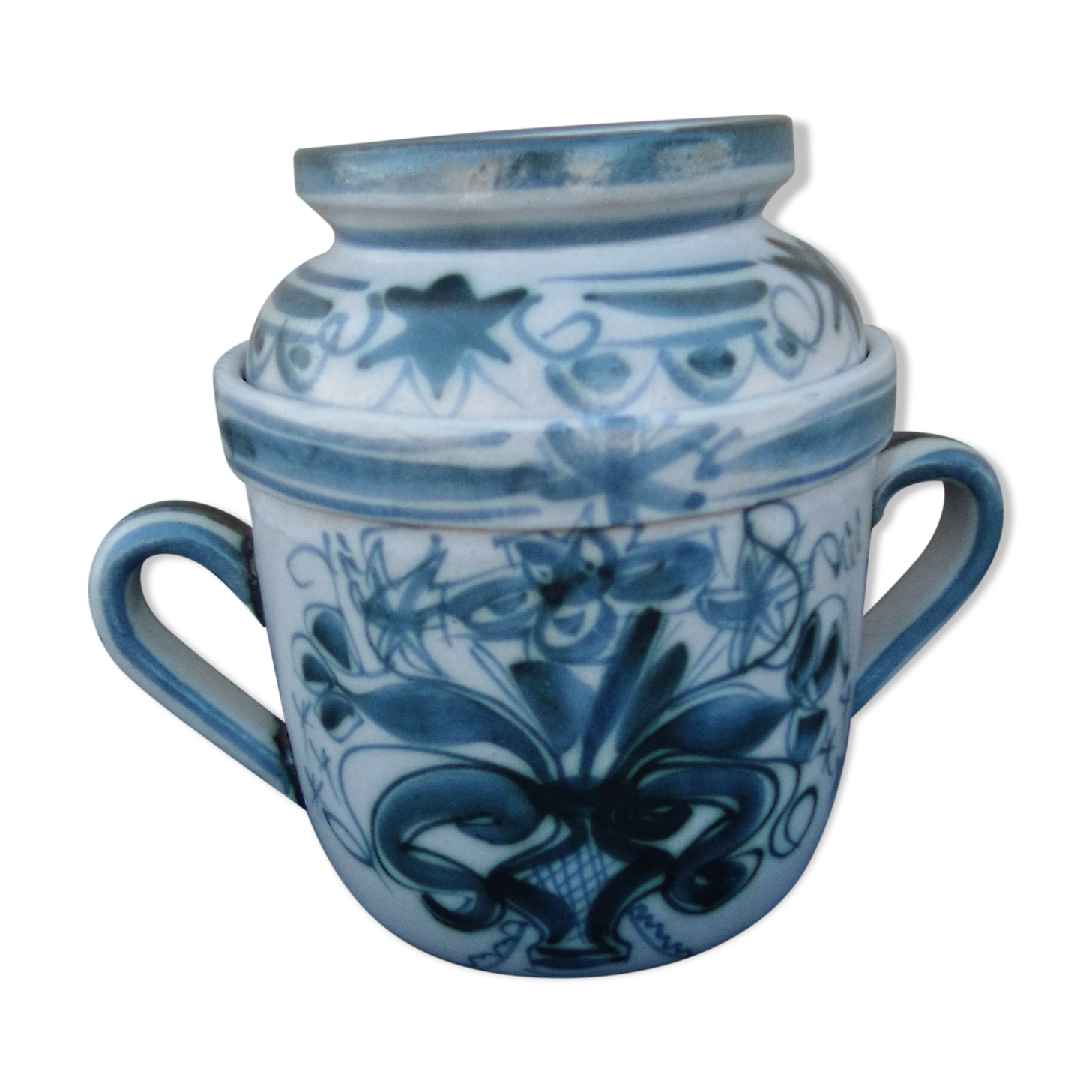 Butter maker in Quimper keraluc earthenware H 14 cm