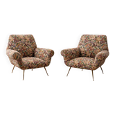 Pair of Gigi Radice Mid-Century Modern Italian Armchairs for Minotti, 50s