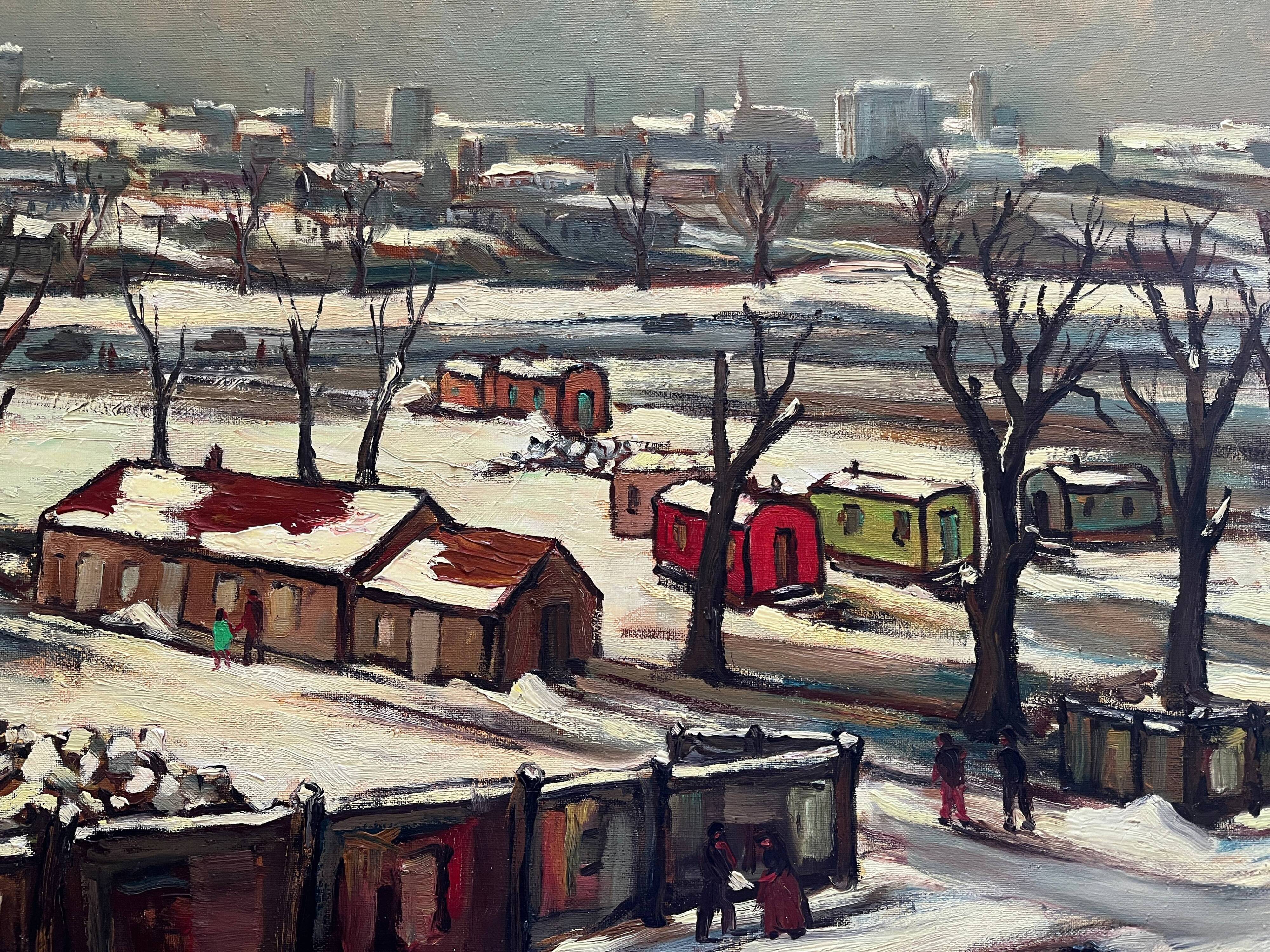 HST painting Denis Reissant "Outskirts of the city" Salon des Indépendants 1975