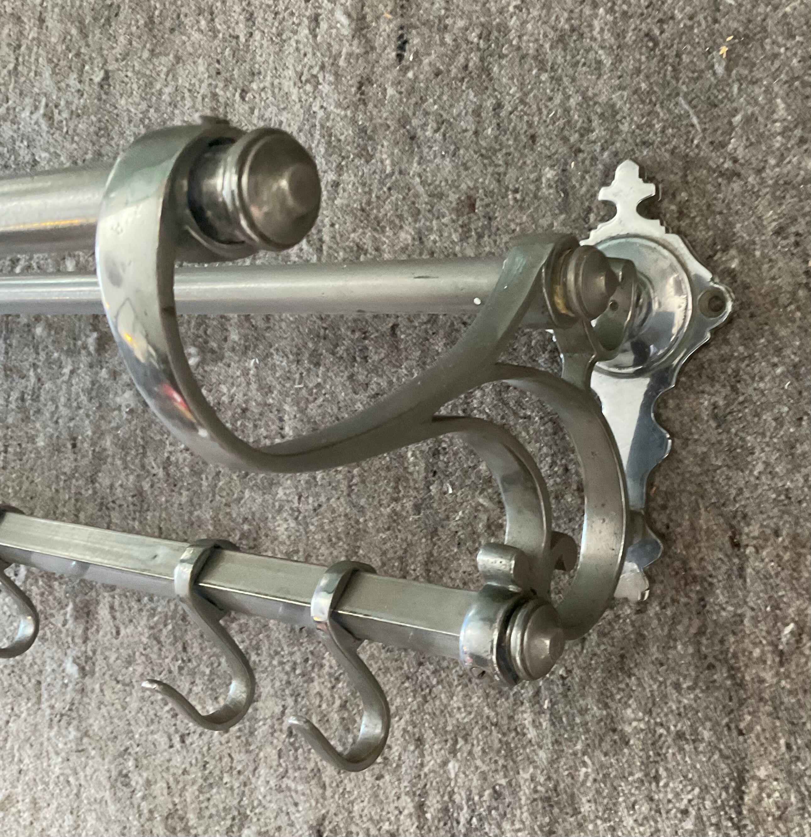 Art deco aluminum wardrobe coat rack with hat holder