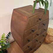 Meuble de rangement 12 tiroirs tonneau de vin