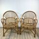 Fauteuils (la paire) vintage 1960 en rotin et bambou