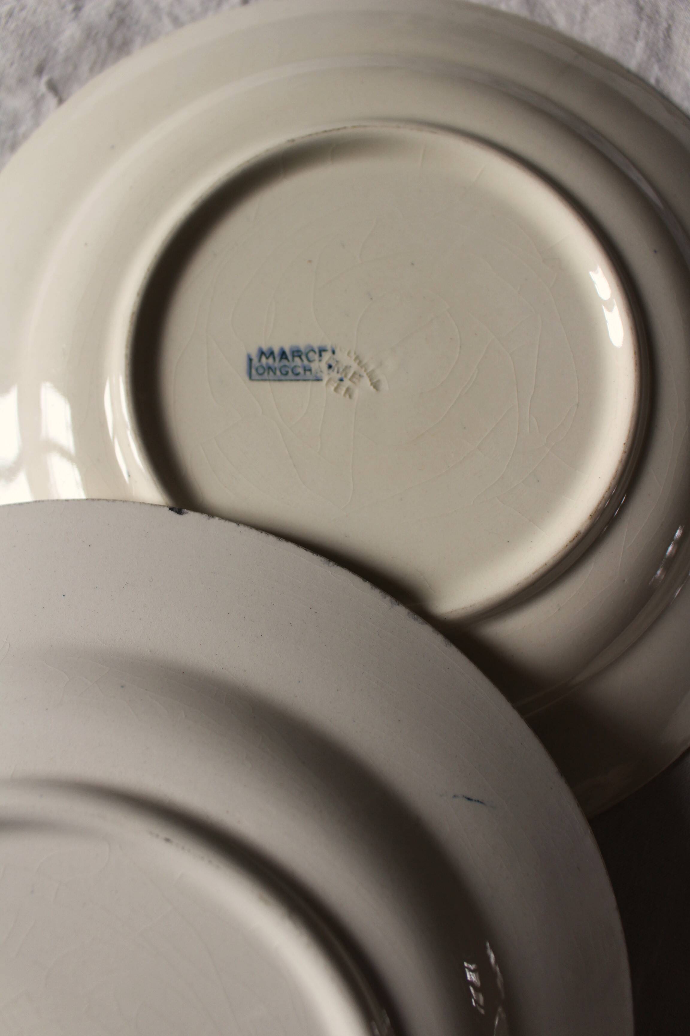 6 Terre de Fer blue Marcel Alésia Exotic Longchamp plates