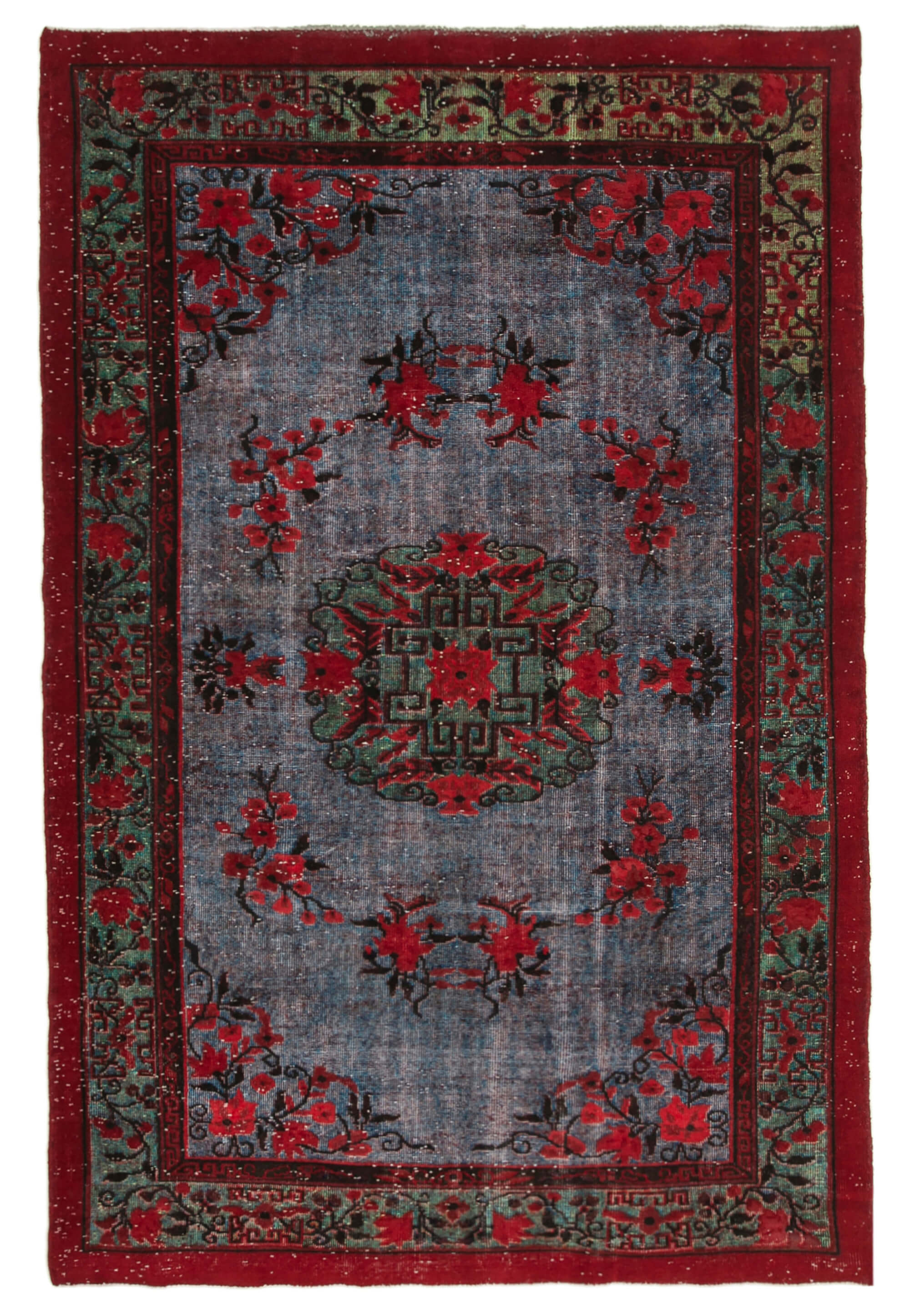 Handmade anatolian 1980s 196 cm x 302 cm red rug