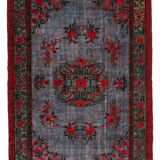 Handmade anatolian 1980s 196 cm x 302 cm red rug