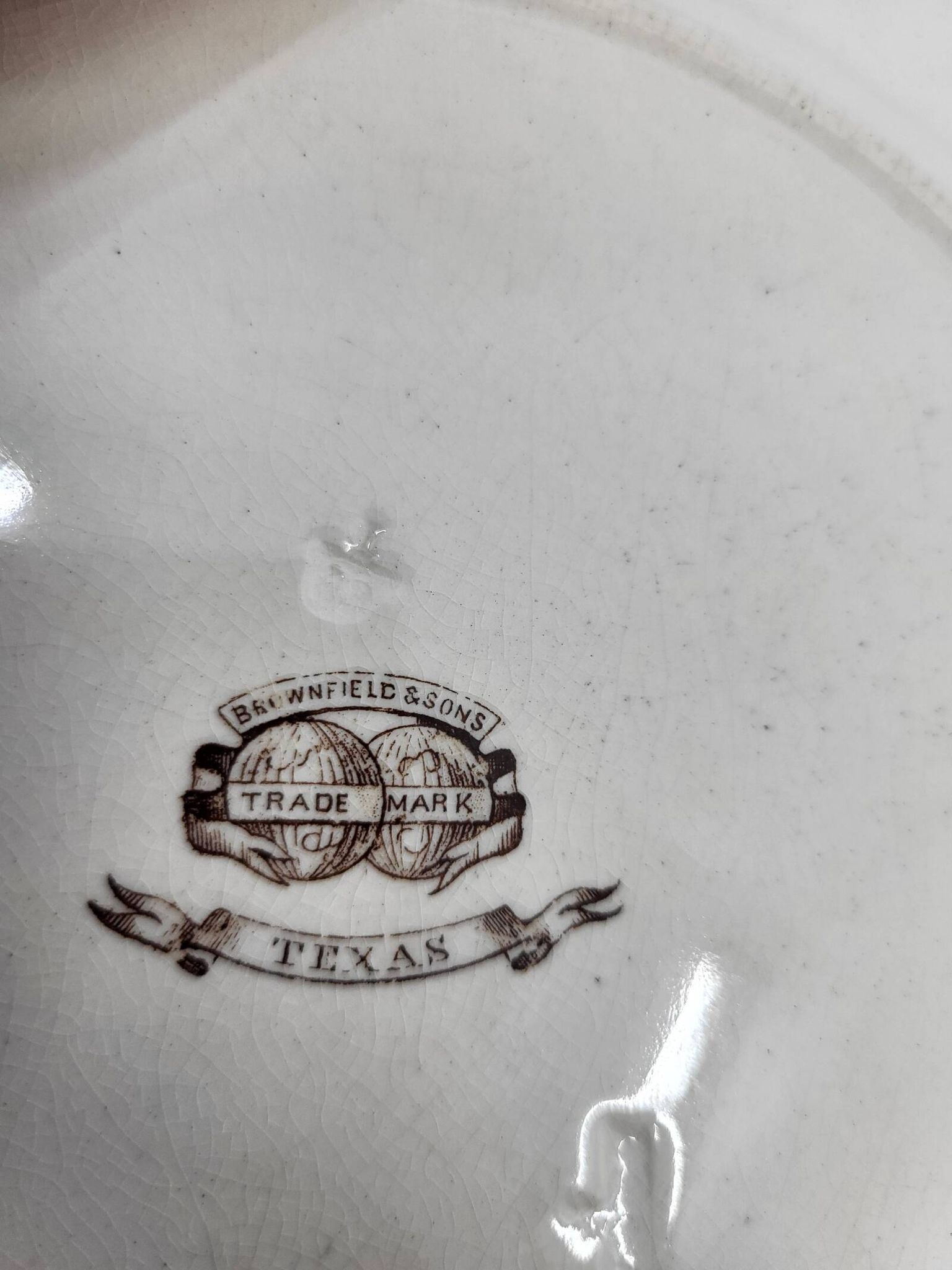 Victorian plate set by Brownfield & Sons model "Texas" England 1880