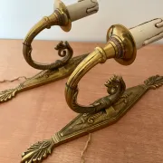 Pair of wall sconces in gilded brass – Louis XVI / neoclassical style