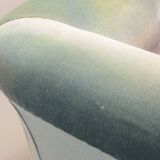 Chesterfield Duotone 2-Seat Sofa in Frosted Blue & Green Velvet 1950s