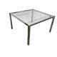 Table basse vintage chromée avec plateau en verre