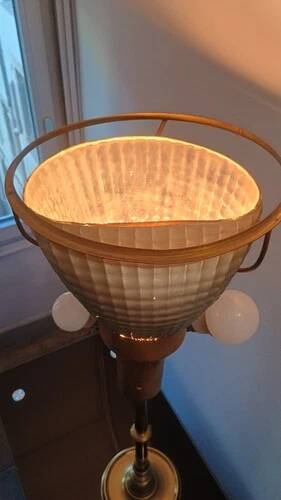 Floor lamp Table lamp signed Malabert house 1930 Art Deco DLG rings Quinet