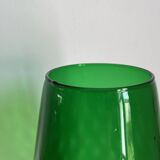 High green vase in empolied glass made in italy