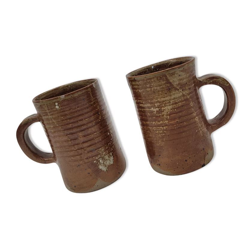 Duo of stoneware cups
