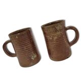 Duo of stoneware cups
