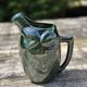 French ceramic dark green frog pitcher