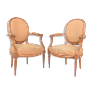 Pairs of armchairs with medallion backs