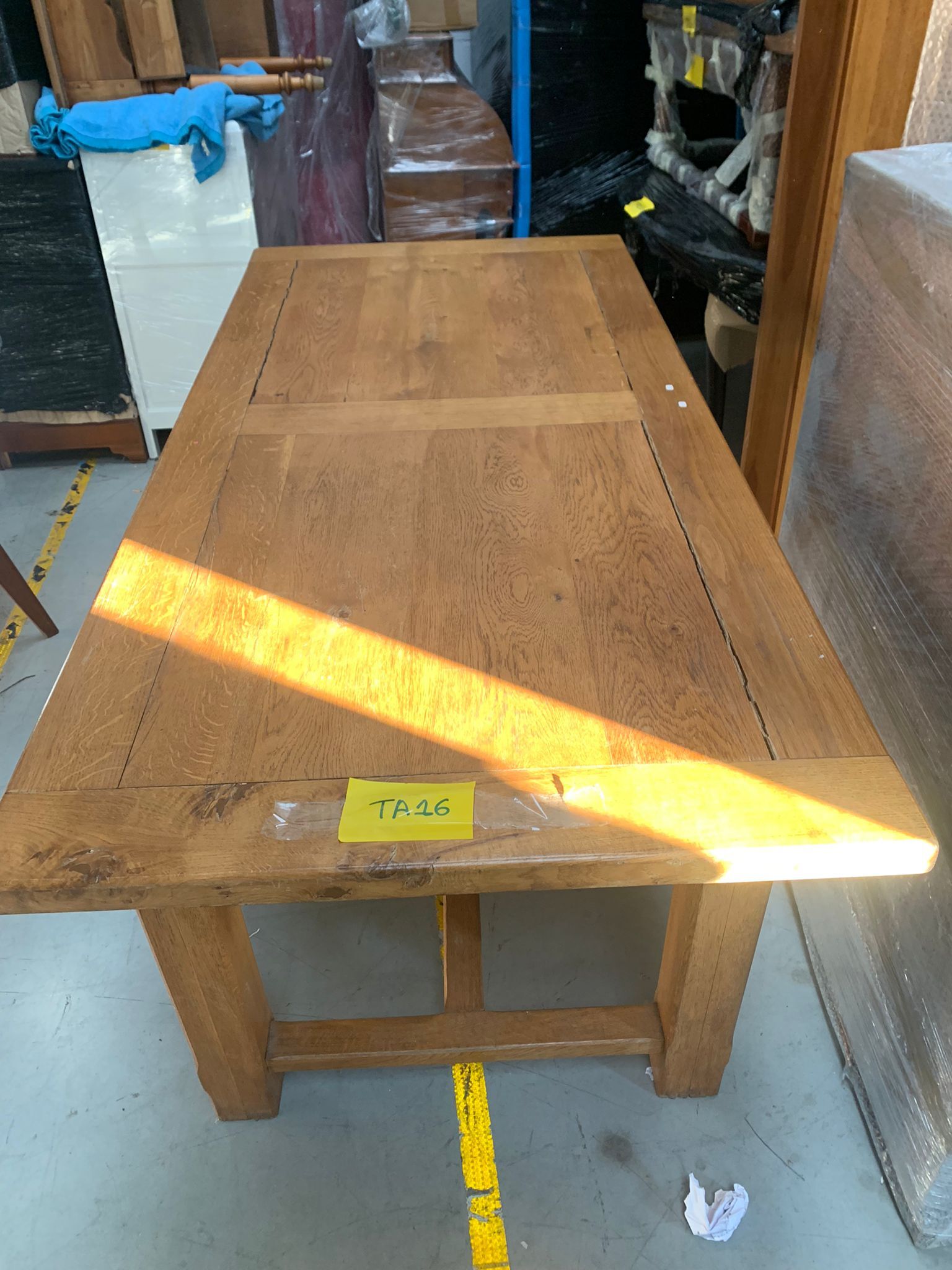 Wooden farmhouse table