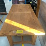 Wooden farmhouse table
