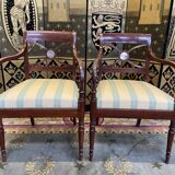 Pair of English mahogany armchairs