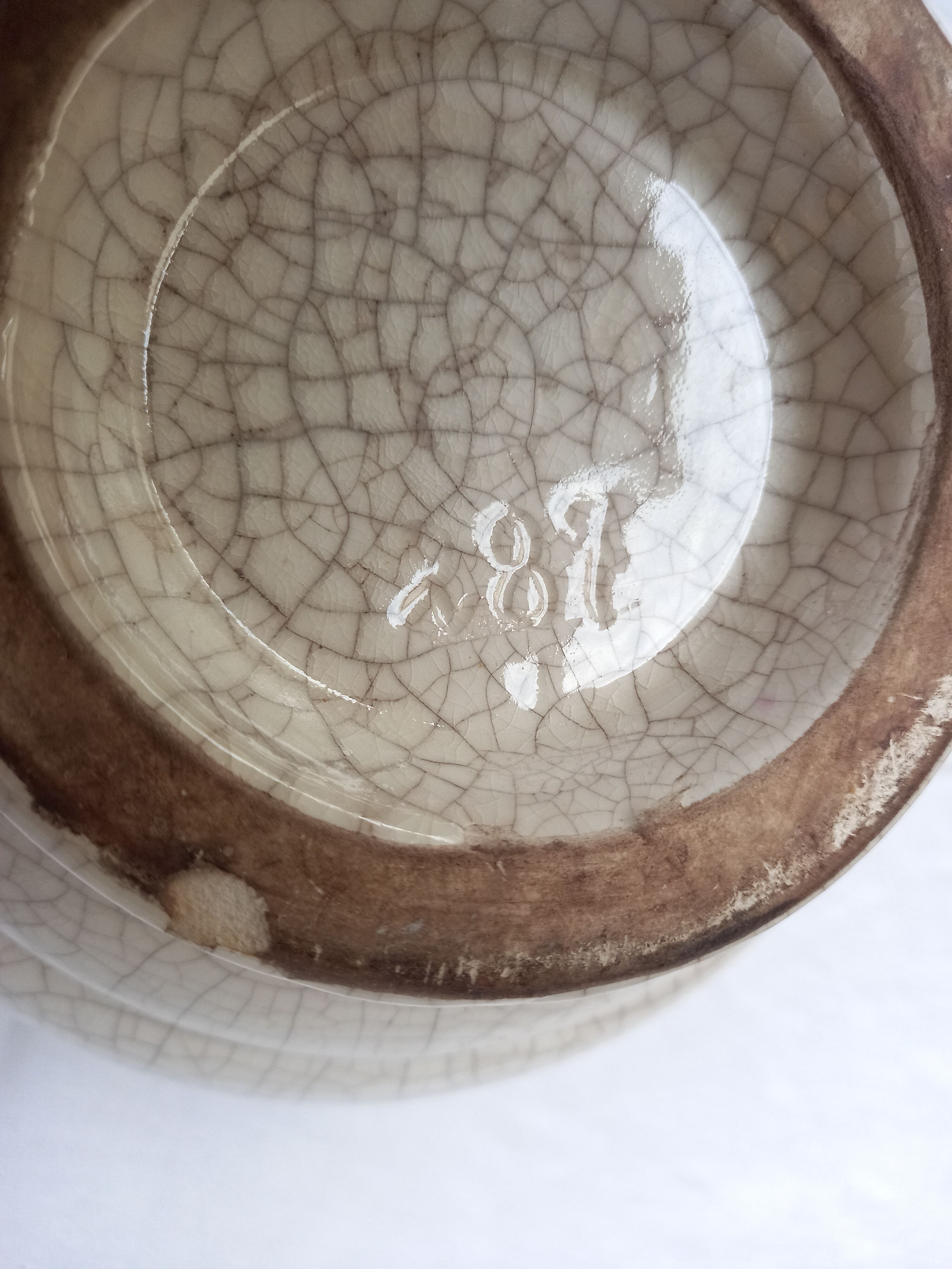 Vase boule art déco faïence craquelé numéroté