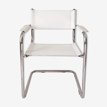Metal and leather tubular chair