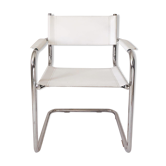 Metal and leather tubular chair