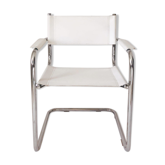 Metal and leather tubular chair