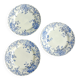 Lot de 3 assiettes plates terre de fer Saint Amand et Hamage, Campanule