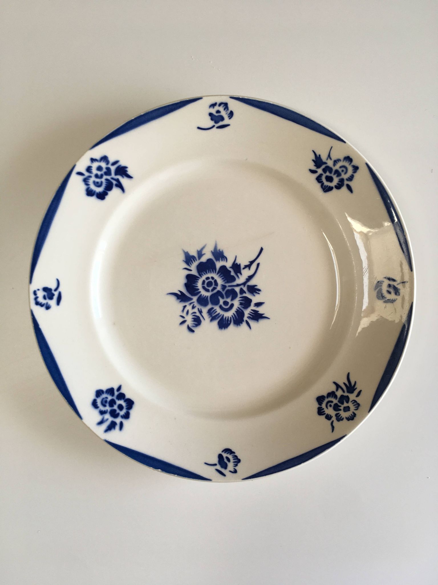 Lot de 6 assiettes en faïence vintage - années 1940-1950