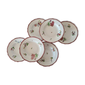 Set of 6 hollow plates old Strasbourg model of the French manufacture of Sarreguemines