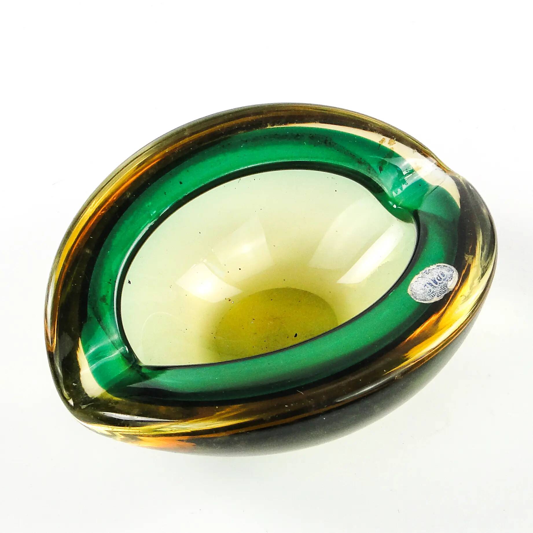 Sommerso Mid-century Modern organiser, glass, Murano, Italy, 1950s