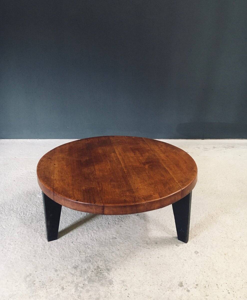 Mid-Century Industrial Tripod Coffee Table, France, 1950s