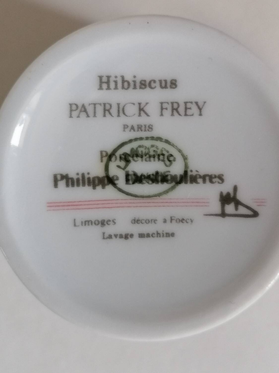 Set of 3 Limoges porcelain coffee cups Patrick Rey and Philippe Deshoulières