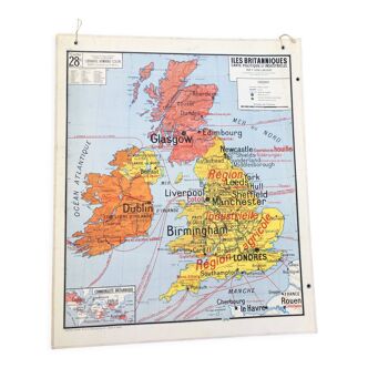 School map N°28/28bis British Islands Vidal-Lablache Armand Colin