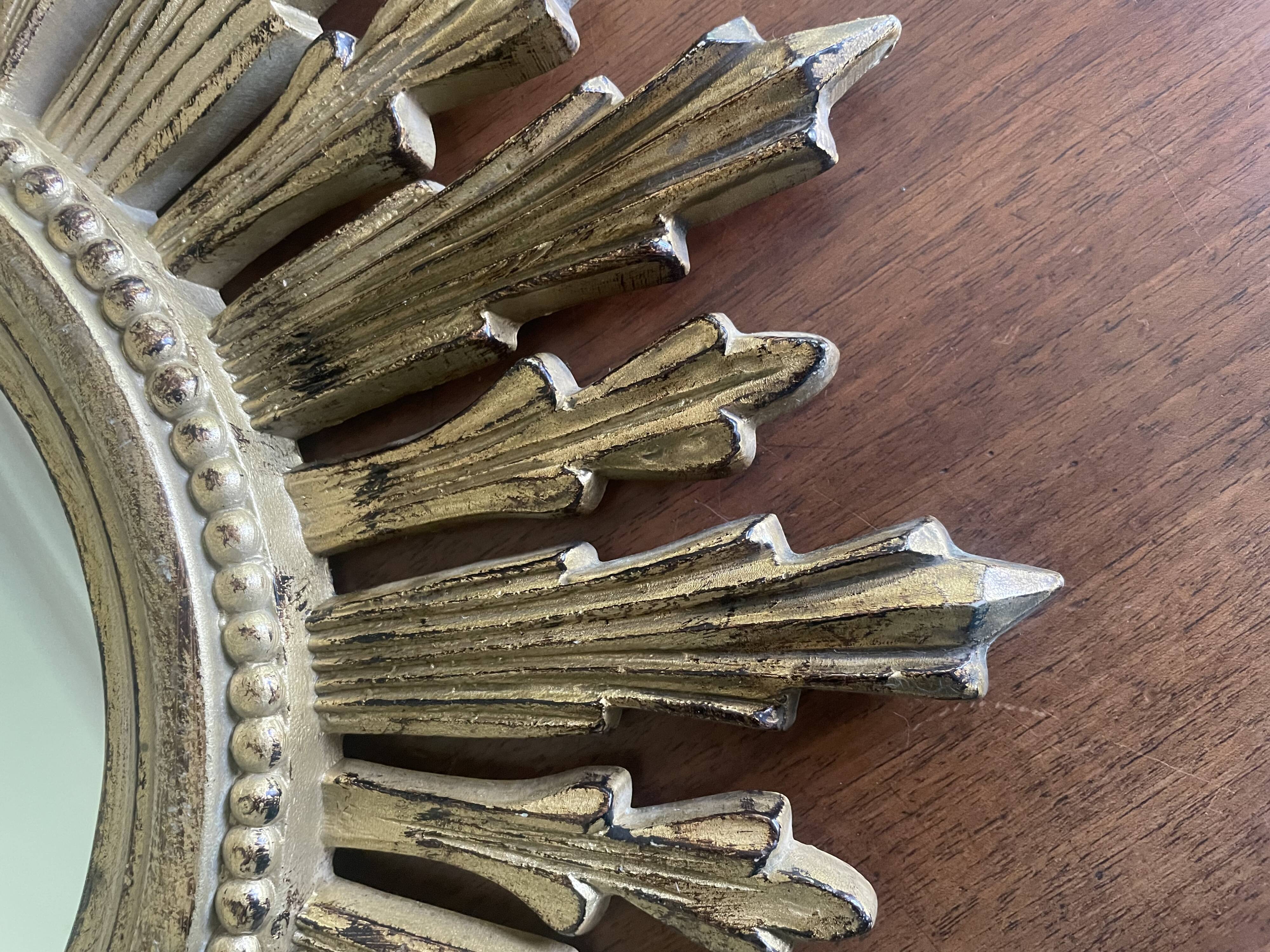 70'S golden resin sun mirror