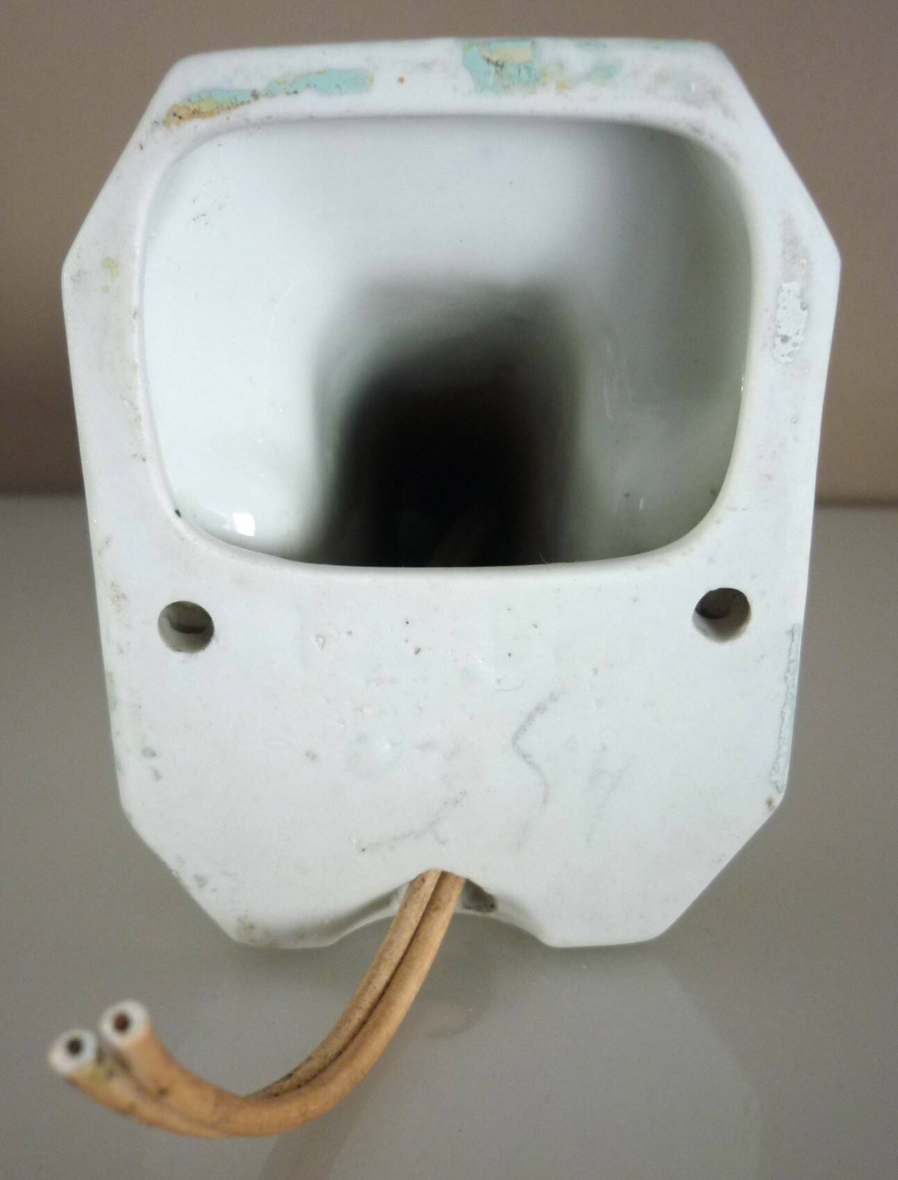 Antique wall light, porcelain and opaline glass, Art Deco period
