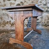 Antique trestle table in oak – France early 20th century – 110 cm