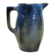 Blue glazed ceramic pitcher