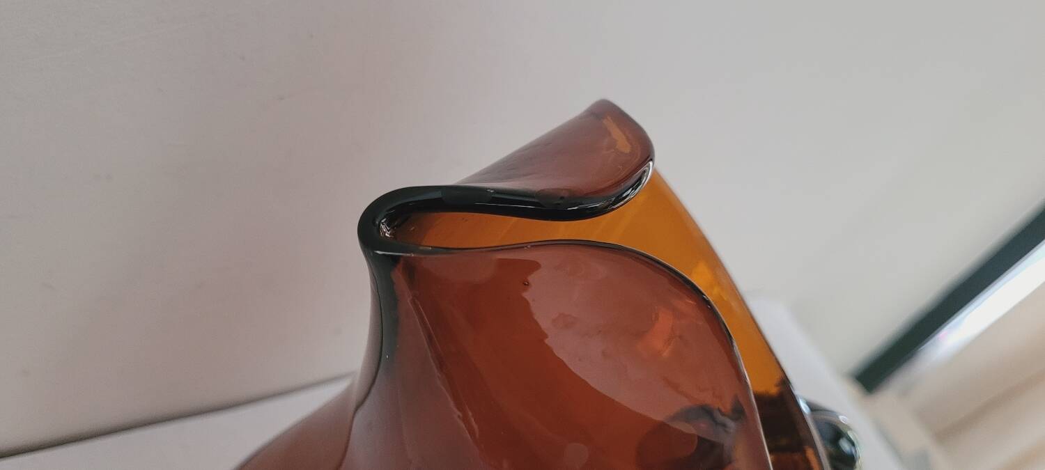 60's amber glass pitcher