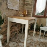 Small table, desk and its patinated chair