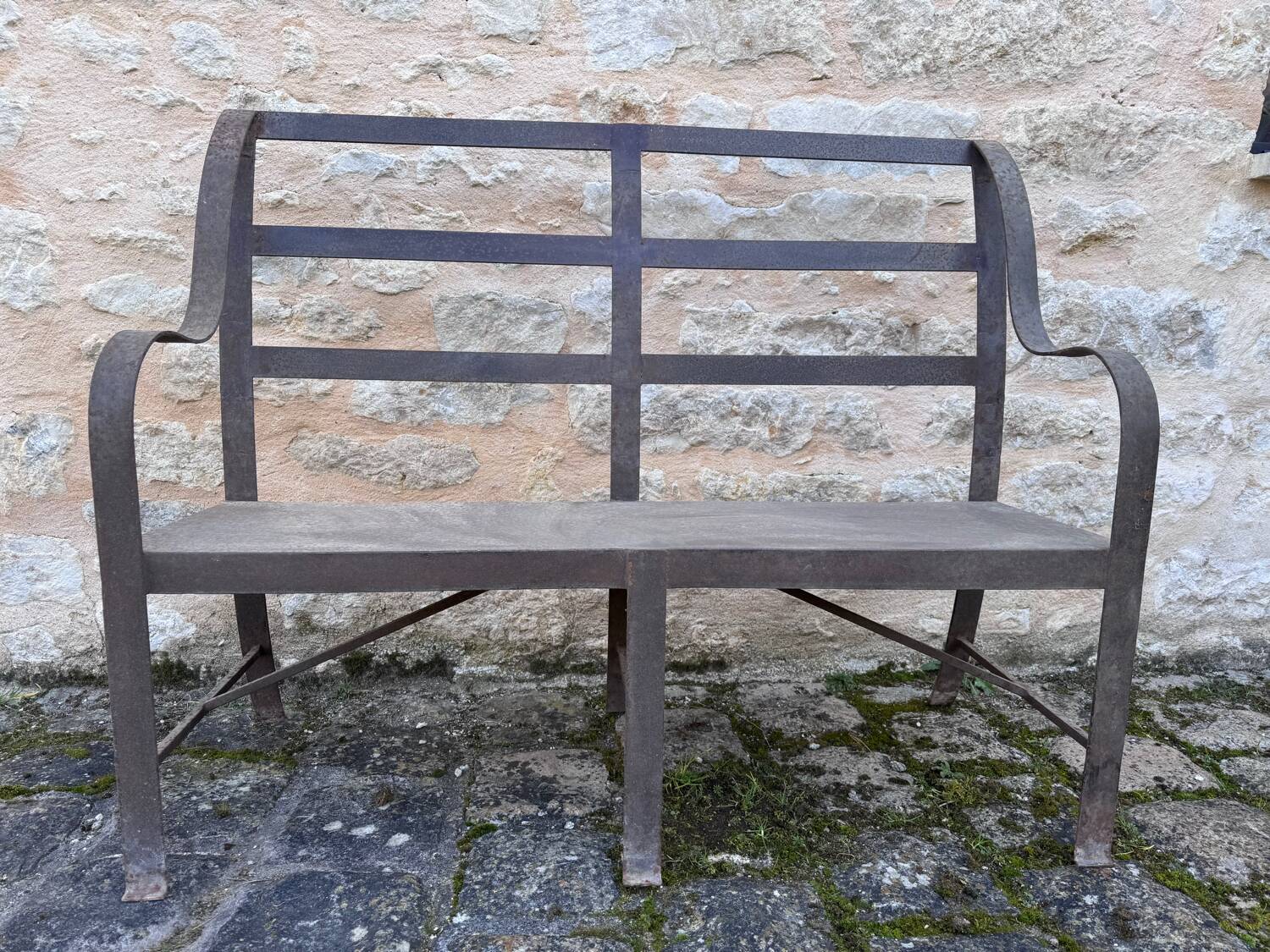 Handcrafted wrought iron garden bench