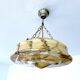 Art Deco pendant light in amber marble glass